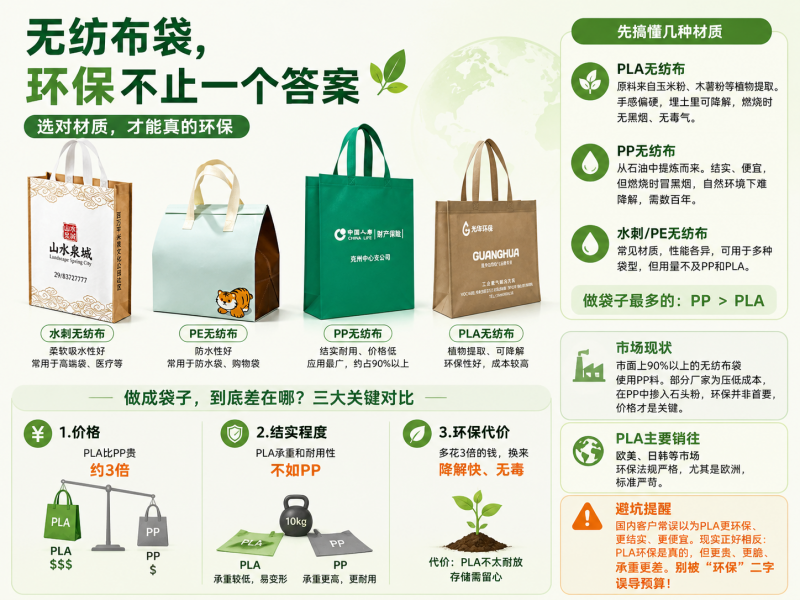 PLA和PP做成的无纺布袋区别
